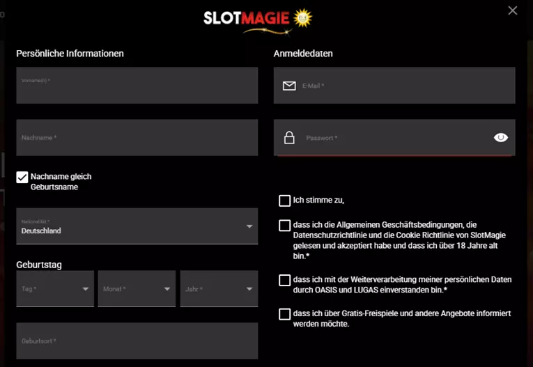 Slotmagie anmeldung